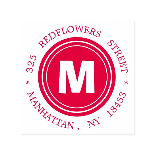 Monogram adresstempel  zelfinktende stempel (Design)