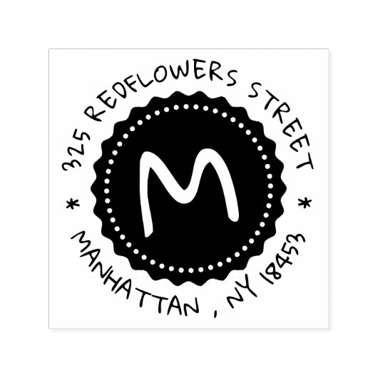 Monogram adresstempel  zelfinktende stempel (Design)