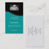 Monogram, adviesdiensten, rode swoosh visitekaartje (Voorkant / Achterkant)