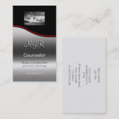 Monogram, adviesdiensten, rode swoosh visitekaartje (Voorkant / Achterkant)