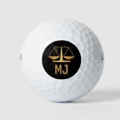 Monogram, advocaat - zwart en goud golfballen (Voorkant)