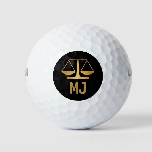 Monogram, advocaat - zwart en goud golfballen (Voorkant)