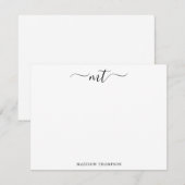 Monogram Afbeelding zwart, speciaal aangepast bure Notitiekaartje (Voorkant / Achterkant)