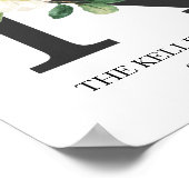 Monogram afdrukken, bloemletter K, Trouwen, Kinder Poster (Hoek)