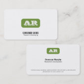 Monogram afgeronde achtergrond (appelgroen) visitekaartje (Voorkant / Achterkant)