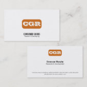 Monogram afgeronde achtergrond (oranje) visitekaartje (Voorkant / Achterkant)