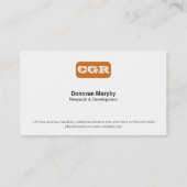 Monogram afgeronde achtergrond (oranje) visitekaartje (Achterkant)