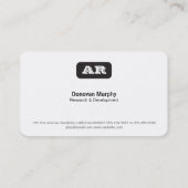 Monogram afgeronde achtergrond (zwart) visitekaartje (Achterkant)