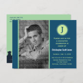 Monogram Afstuderen Aankondiging Briefkaart (Voorkant / Achterkant)