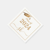 Monogram Afstuderen Cap Gold Script Class van 2024 Servet (Hoek)