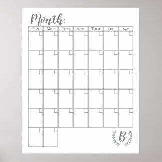  Monogram Agenda Poster