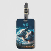 Monogram Alaska Wolven Bagagelabel (Voorkant (verticaal))