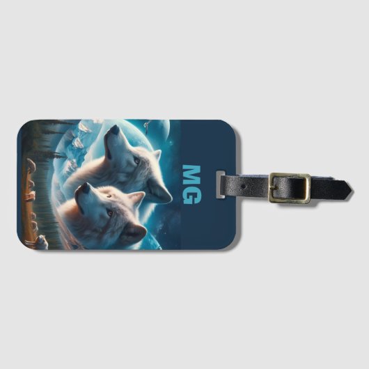 Monogram Alaska Wolven Bagagelabel (Voorkant (horizontaal))