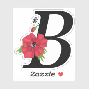 monogram, alfabet, letter Br, bloemmonogram Sticker