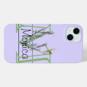 Monogram alfabet M Lavendel Eucalyptus Dragonfly Case-Mate iPhone Case (Achterkant (horizontaal))