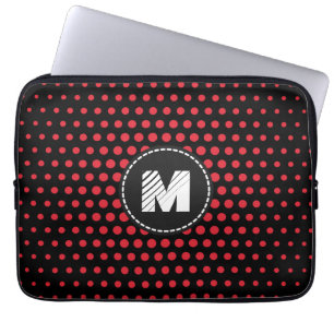 Monogram Alizarin crimson Techno Stippen Modern Laptop Sleeve