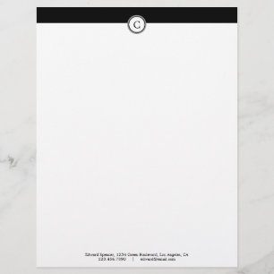 Monogram  Alphabet Black Letterhead Persoonlijk Briefhoofd
