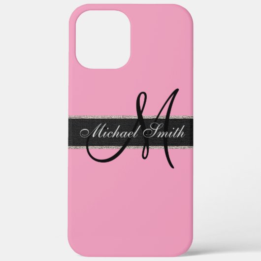 Monogram Amaranth roze Achtergrond Case-Mate iPhone Case (Achterkant)