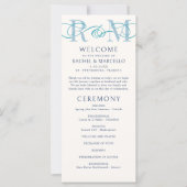 Monogram Ampersand Dusty Navy Blue Wedding Program (Voorkant)