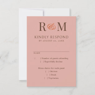 Monogram Ampersand Terracotta Wedding RSVP