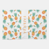 Monogram Ananas Fruit Patroon Theedoek (Horizontaal)