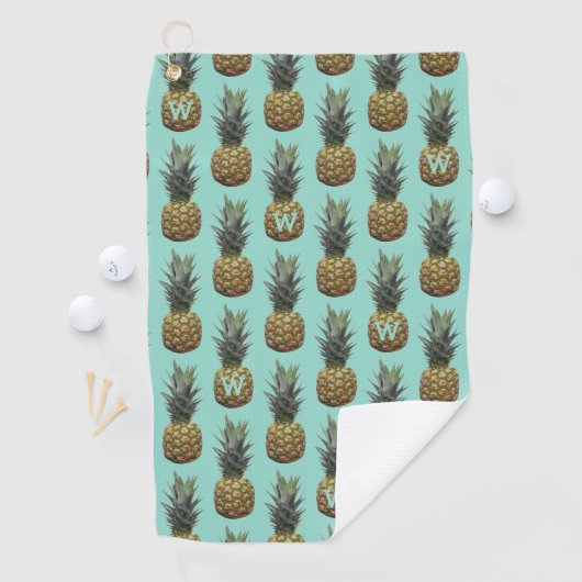 Monogram Ananas Motif de fruits serviette de golf (En situation)