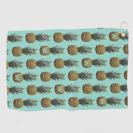 Monogram Ananas Motif de fruits serviette de golf (Horizontal)