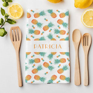 Monogram Ananassen Fruitpatroon Theedoek