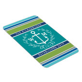 Monogram Anchor Laurel Wreath Stripes Nautical Magneet (Rechterzijde)