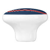 Monogram Anchor Nautical Red Blue Stripes Keramische Knop (Zijkant)