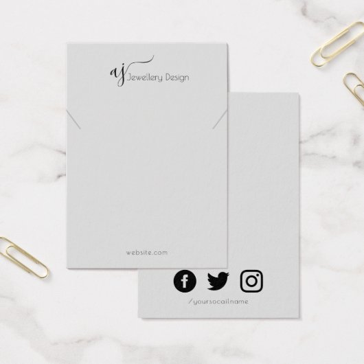 Monogram and social media necklace or bracelet (Bureau)