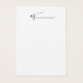 Monogram and social media pretty display card (Devant)