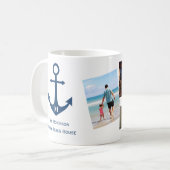 Monogram anker familie strand huis koffiemok (Voorkant links)