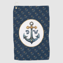 Monogram anker marineblauw