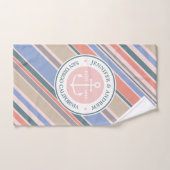 Monogram Anker Scheeps Huwelijk Roze Streep Handdoeken (Handdoek)