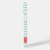 Monogram anker van munt- en koraalstrepen Case-Mate iPhone case (Achterkant / Links)