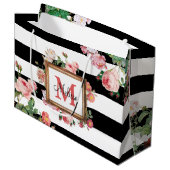 Monogram Antiek Floral & Stripes Groot Cadeauzakje (Voorkant Gekanteld)