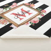 Monogram Antiek  Floral & Stripes Sherpa Deken (3/4)