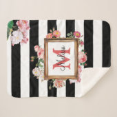 Monogram Antiek  Floral & Stripes Sherpa Deken (Voorkant (horizontaal))