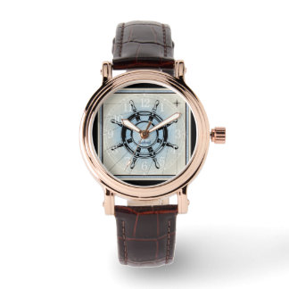 Monogram antiek nautische schepen wielontwerp, horloge