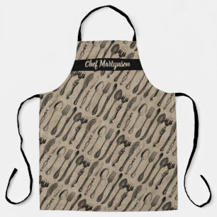 Monogram Antiek snijwerk gereedschap Schort