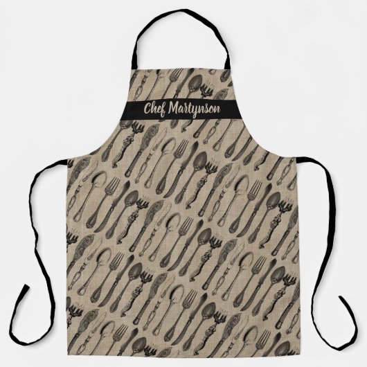 Monogram Antiek snijwerk  gereedschap Schort (Voorkant)