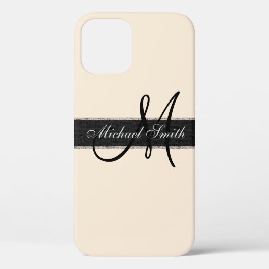 Monogram Antiek witte Kleur Achtergrond Case-Mate iPhone Case (Achterkant)
