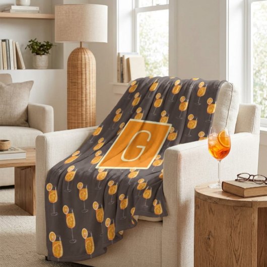 Monogram Aperol Spritz Fleece Deken
