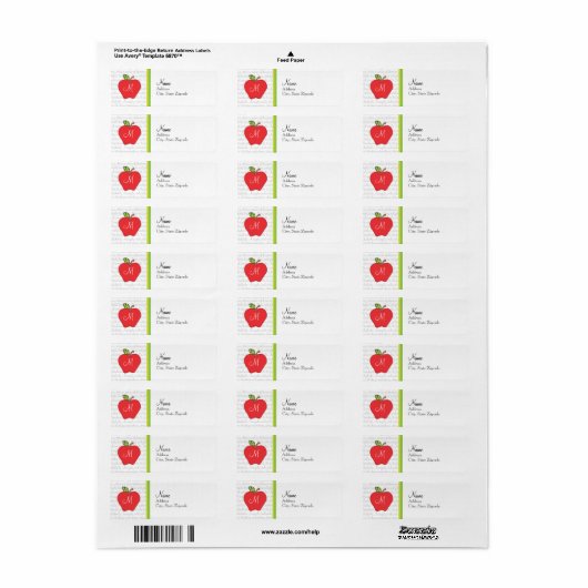 Monogram Apple Return Label (Full Sheet)