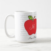 Monogram Apple Teachers Coffee Mok (Links)