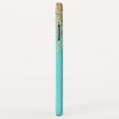 Monogram Aqua Blue Glitter Confetti Girly Case-Mate iPhone Case (Achterkant/rechts)