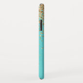 Monogram Aqua Blue Glitter Confetti Girly Case-Mate iPhone Case (Achterkant/rechts)