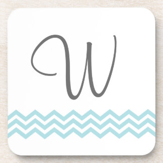 Monogram Aqua Chevron Onderzetter