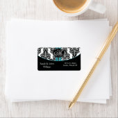 Monogram aqua, étiquette d'adresse de retour (En situation)